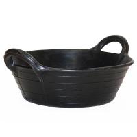 LOW FEEDER BUCKET WITH HANDLE IN RUBBER FOR HORSES