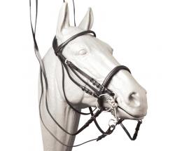 DRESSAGE LEATHER BRIDLE WITH LEATHER REINS - 2342