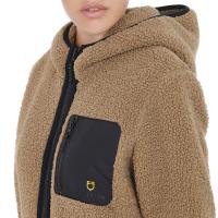 EQUESTRO TEDDY JACKET for women IN SOFT PLUSH WITH HOOD