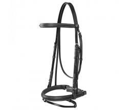 EQUESTRO ENGLISH BRIDLE ITALIAN LEATHER SILVER PIPING - 2323